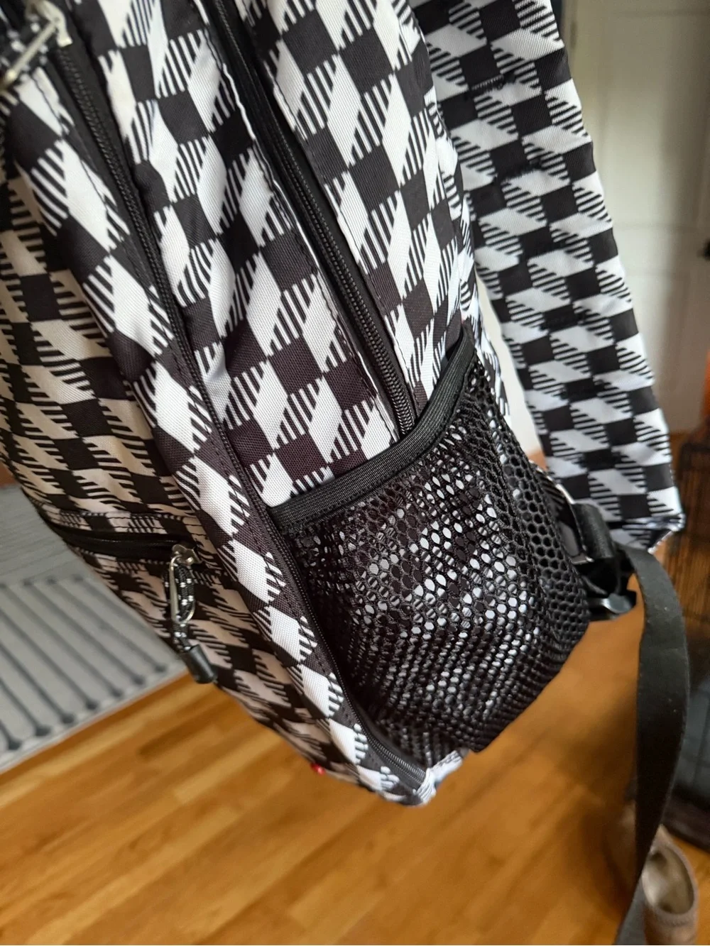 STATE Black & White Geometric Houndstooth Backpack